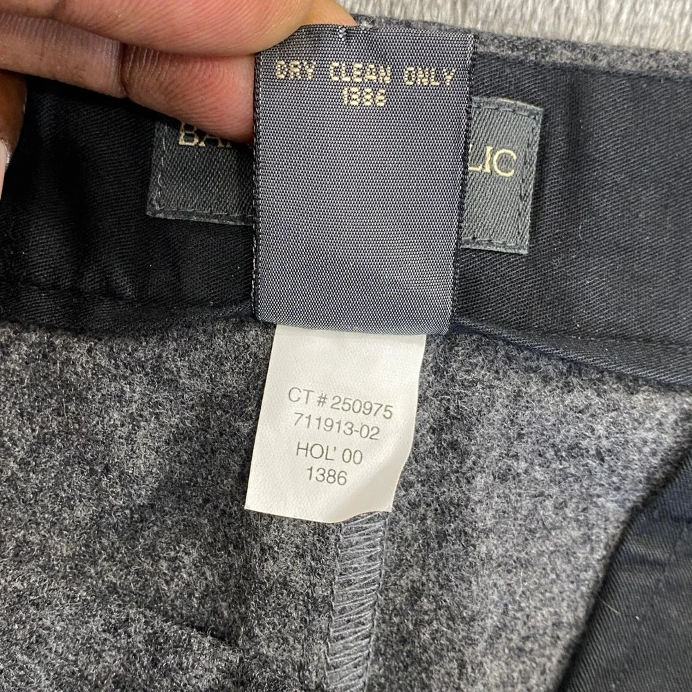 VTG Banana Republic Flannel Dress Pants Stretch Men 36R Gray Wool Blend Straight